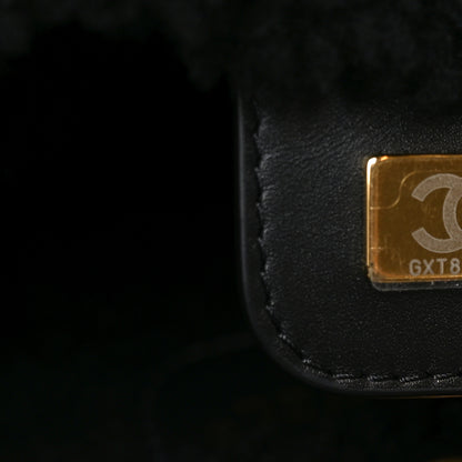 Chanel Aged Lambskin Shearling Quilted Small Chanel 22 Black 8 of 11
