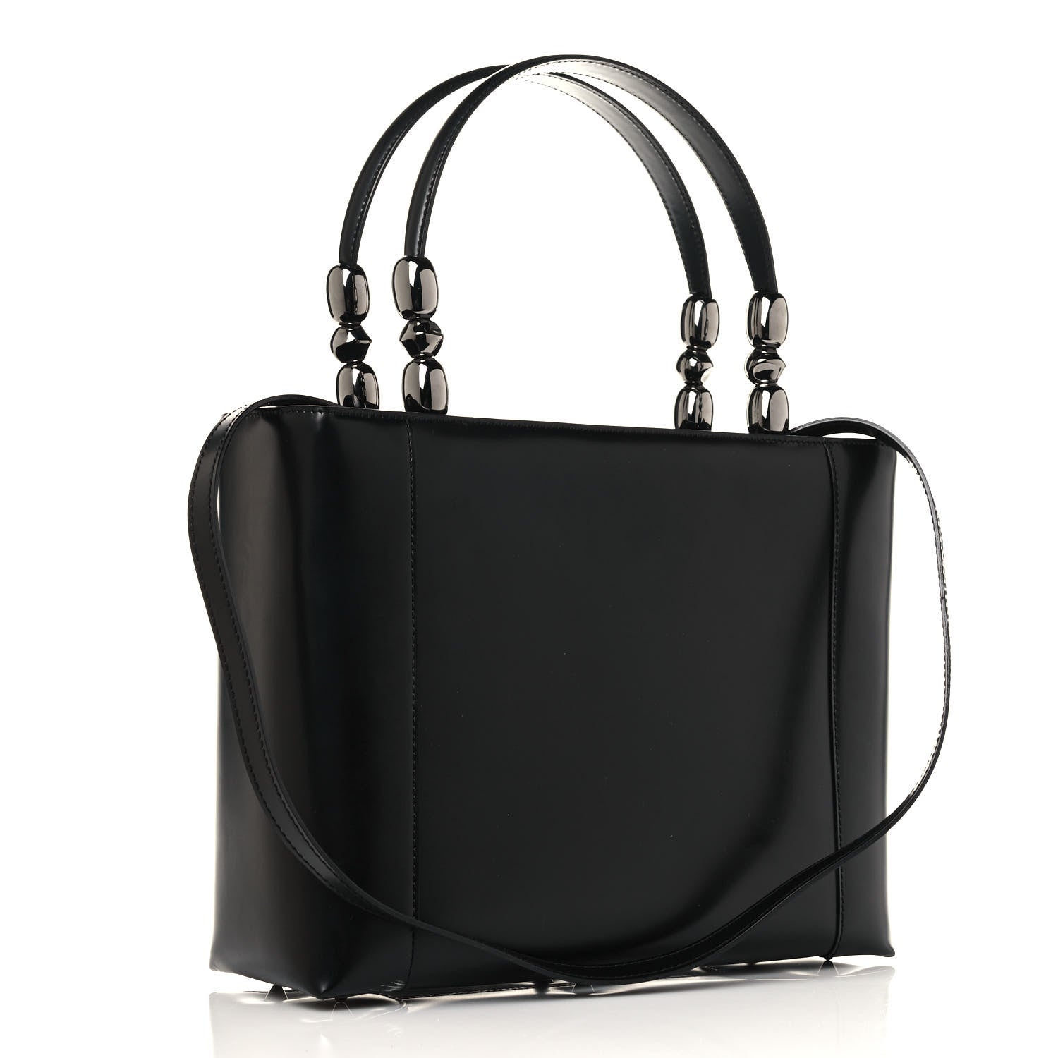 Christian Dior Calfskin Maris Pearl Beaded Top Handle Bag Black 3 of 14