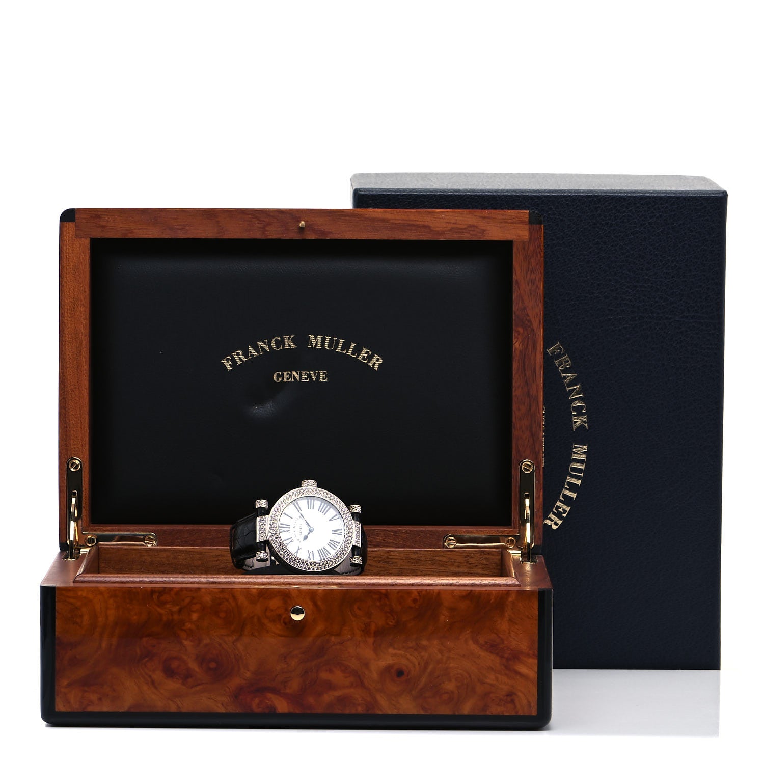 Franck Muller 18K White Gold Crocodile Diamond Pave Bezel 39mm Ronde Quartz Watch 3900QZRD2 5 of 5