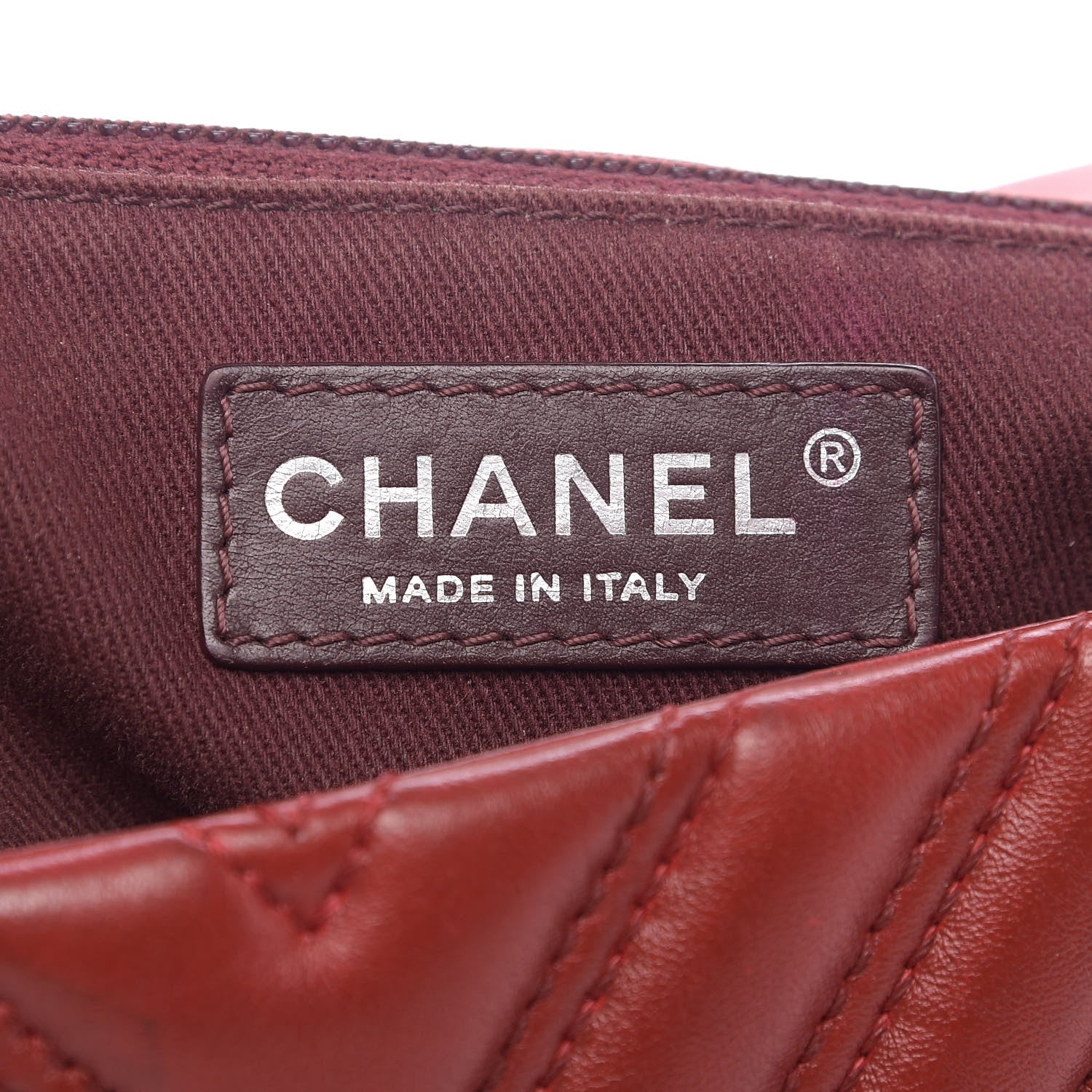 Chanel Lambskin Chevron Double Stitch Jumbo Single Flap Red 8 of 10