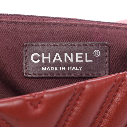Chanel Lambskin Chevron Double Stitch Jumbo Single Flap Red 8 of 10