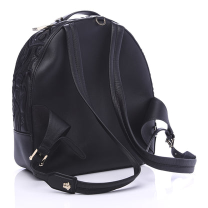 Versace Calfskin Embroidered Baroque Palazzo Backpack Black 2 of 9