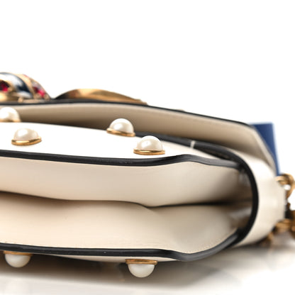 Gucci Nappa Pearl Studded Mini Queen Margaret Broadway Shoulder Bag Mystic White 6 of 9