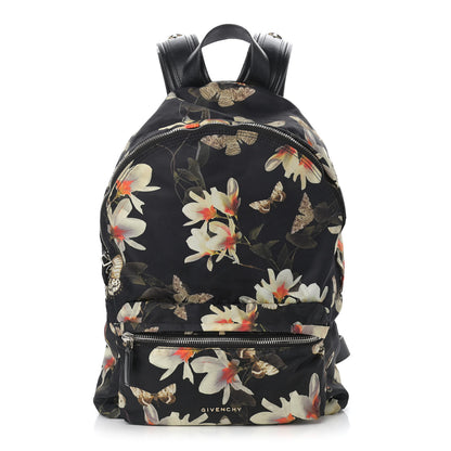 Givenchy Nylon Calfskin Magnolia and Moth Print Backpack Black 1 of 13