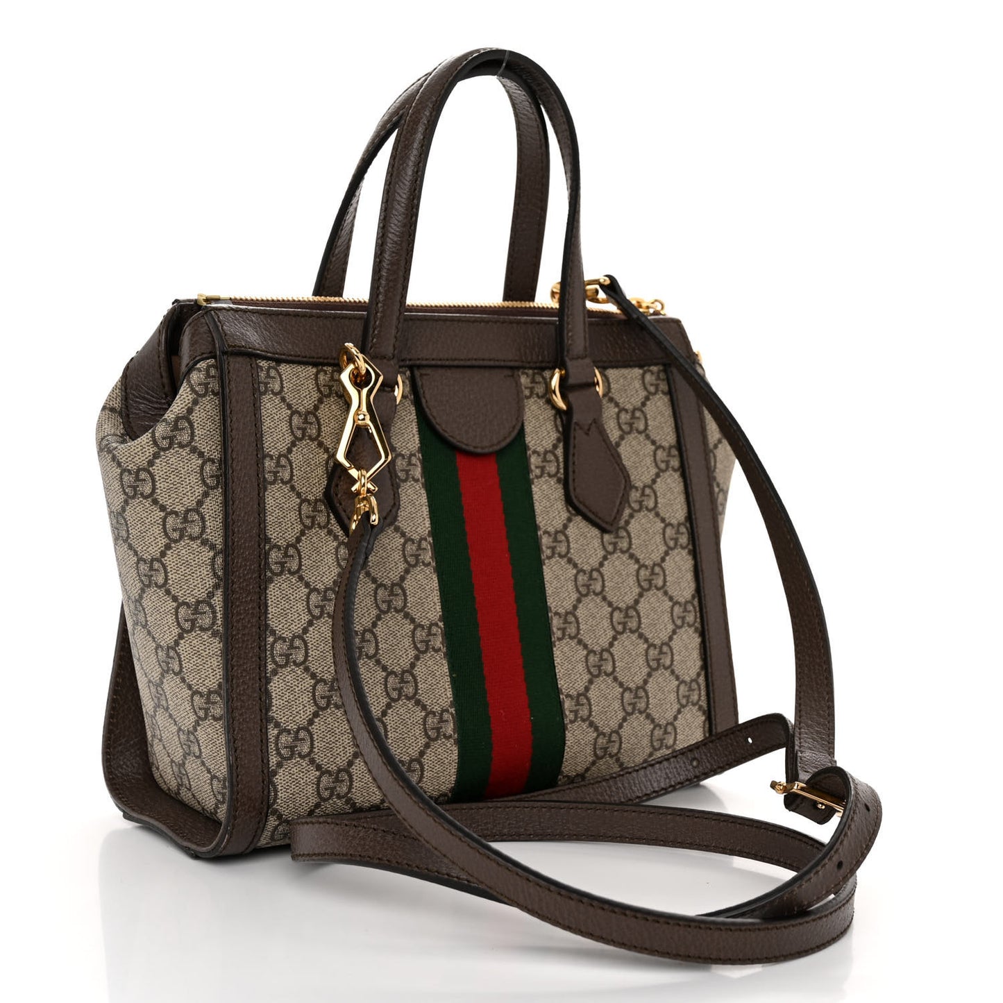 GG Supreme Monogram Small Ophidia Tote Bag Brown