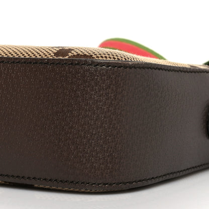 Gucci Monogram Jumbo GG Textured Dollar Calfskin Web Messenger Shoulder Bag Camel Ebony New Acero 10 of 15