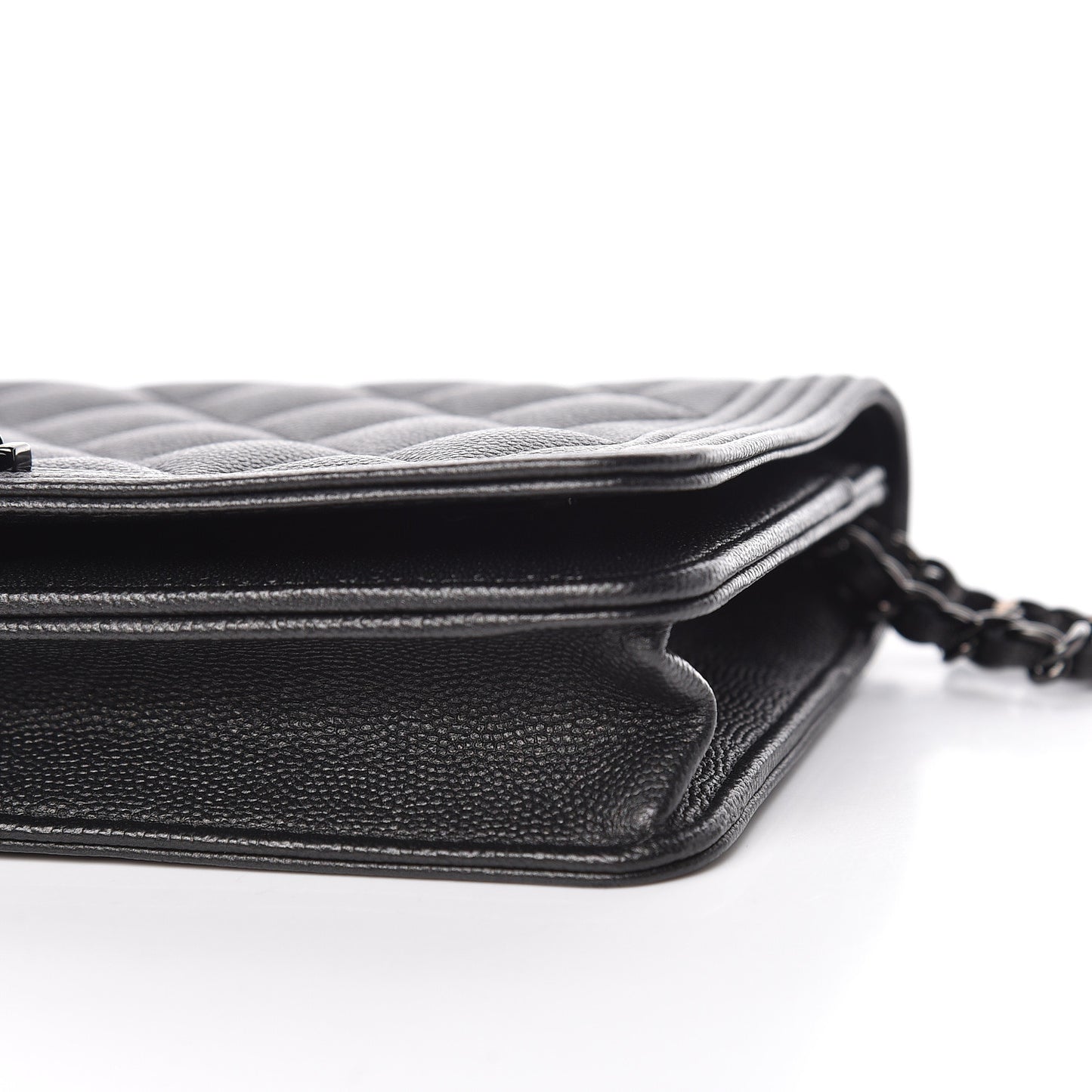 Caviar Quilted Boy Wallet On Chain WOC So Black