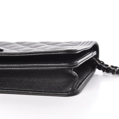 Chanel Caviar Quilted Boy Wallet On Chain WOC So Black 6 of 14
