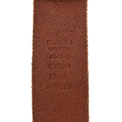 Gucci Cuoio Toscano Nickel Double G 30mm Belt 75 30 Cuir 5 of 6