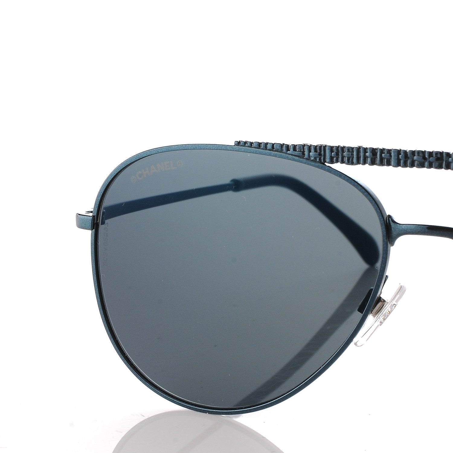 Chanel Aviator Metallic Pilot Sunglasses 4231 Dark Blue 7 of 9