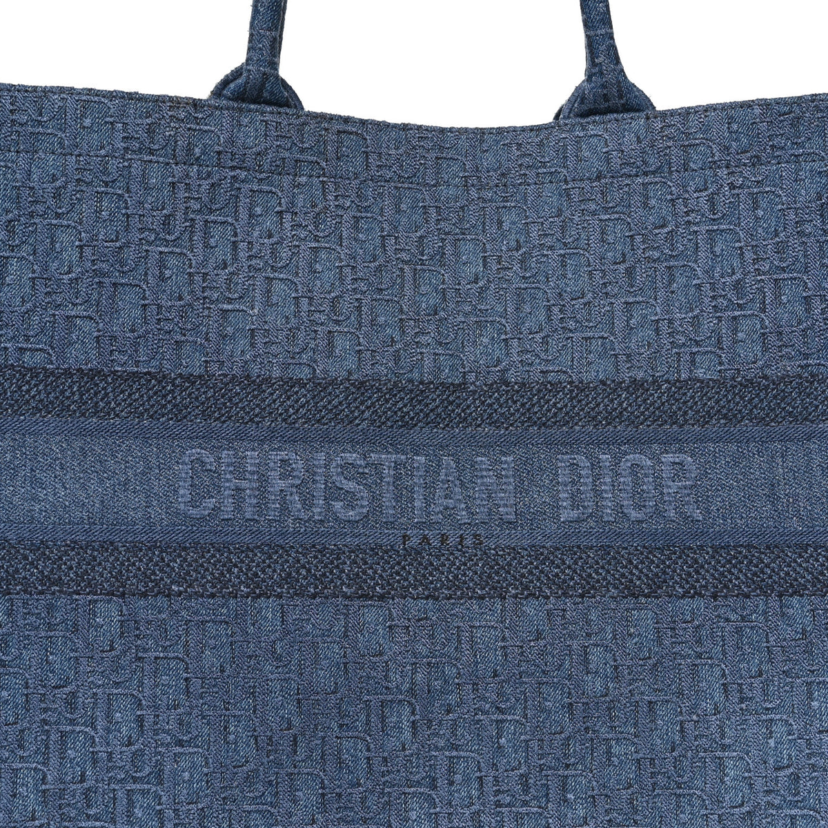 Christian Dior Oblique Denim Book Tote Denim Blue 7 of 10
