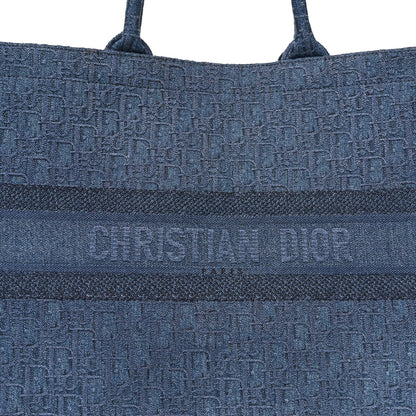 Christian Dior Oblique Denim Book Tote Denim Blue 7 of 10
