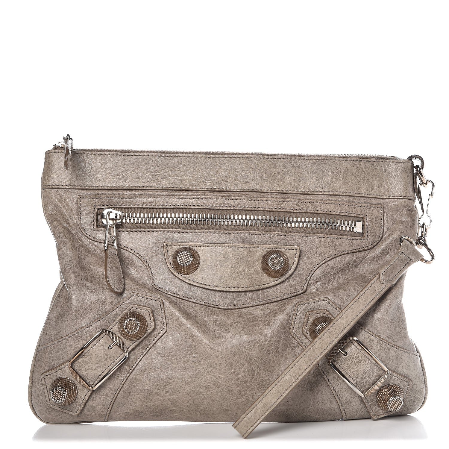 Balenciaga Agneau Giant 21 Gold Hardware Flat Handle Clutch Taupe 1 of 9