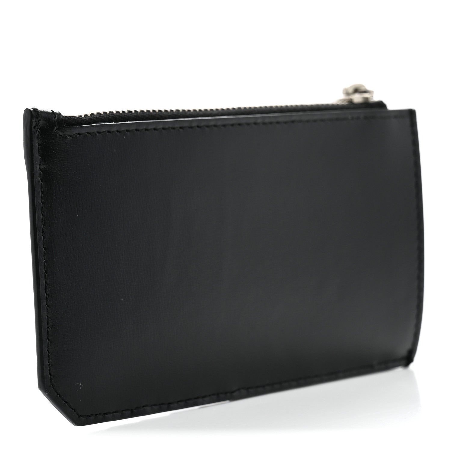 Saint Laurent Grained Calfskin Monogram 5 Fragments Zip Pouch Card Holder Black 3 of 8
