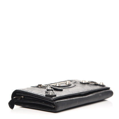 Balenciaga Agneau Giant 12 Silver Hardware Money Wallet Black 4 of 14
