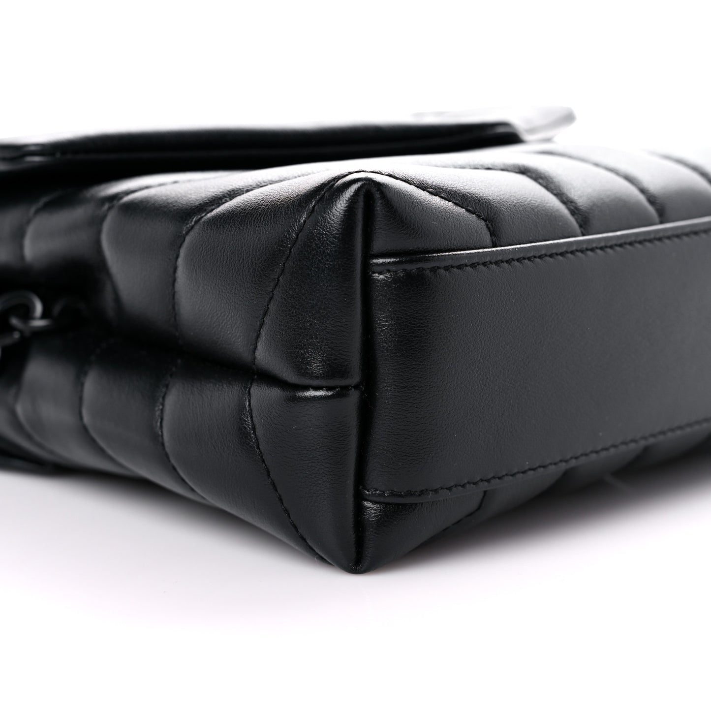 Calfskin Y Quilted Monogram Toy Loulou Crossbody Bag Black