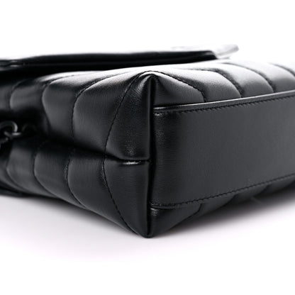 Saint Laurent Calfskin Y Quilted Monogram Toy Loulou Crossbody Bag Black 7 of 10