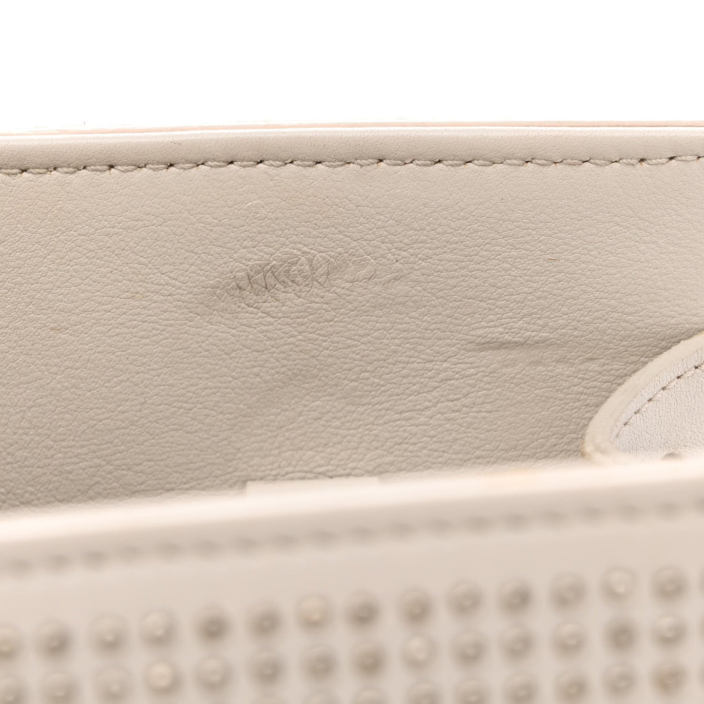 Calfskin Studded Small Sac De Jour White