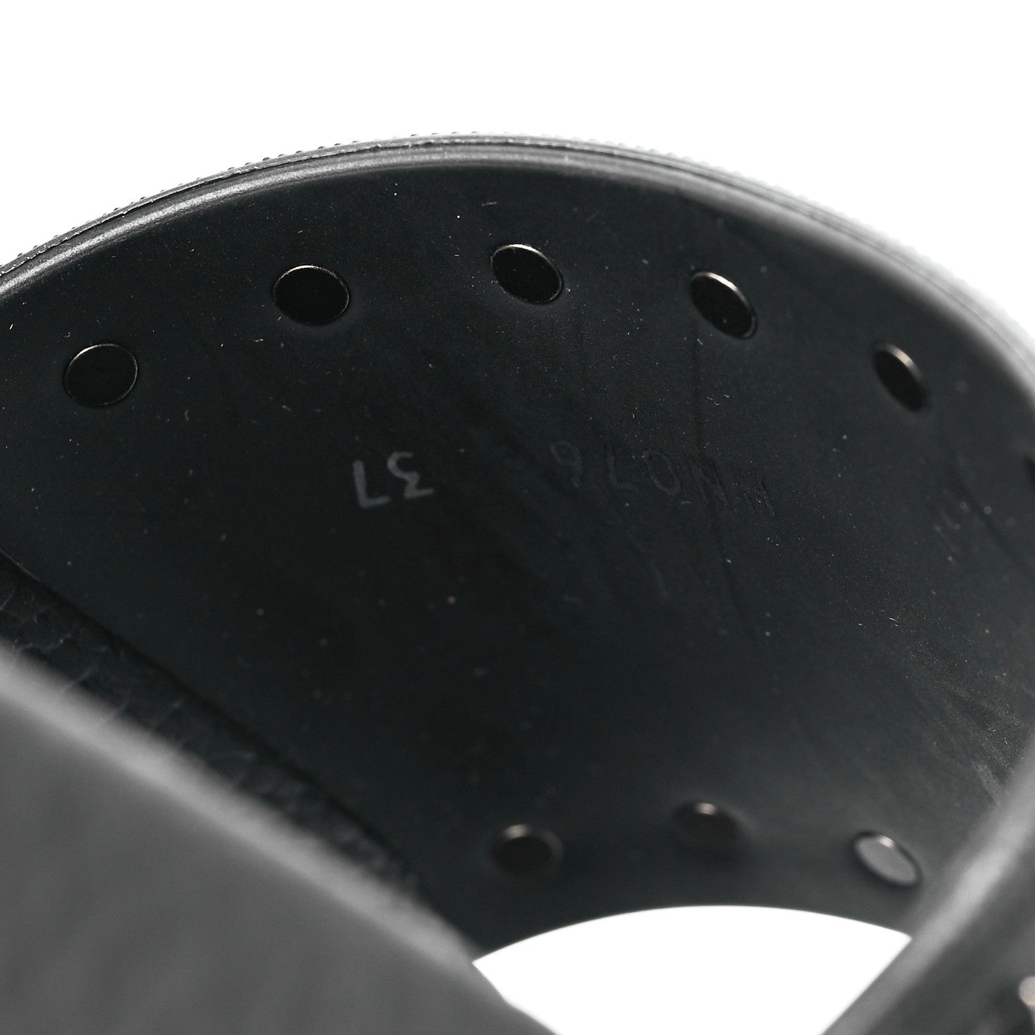 Valentino Garavani Rubber Rockstud Slide Sandals 37 Black 7 of 7