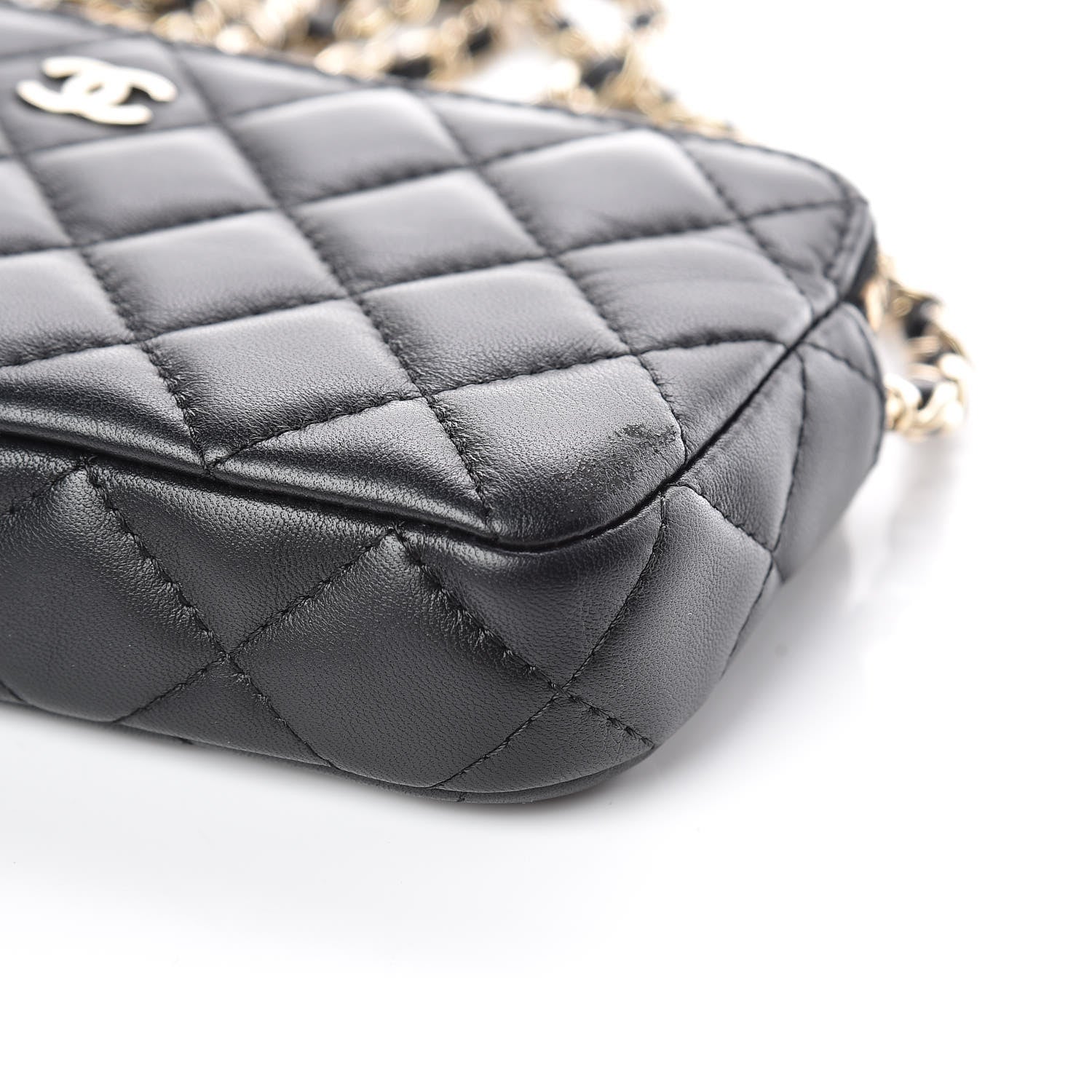 Chanel Lambskin Quilted Small Clutch With Chain Black 6 of 16