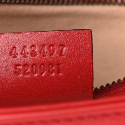 Gucci Calfskin Matelasse Small GG Marmont Shoulder Bag Hibiscus Red 10 of 11