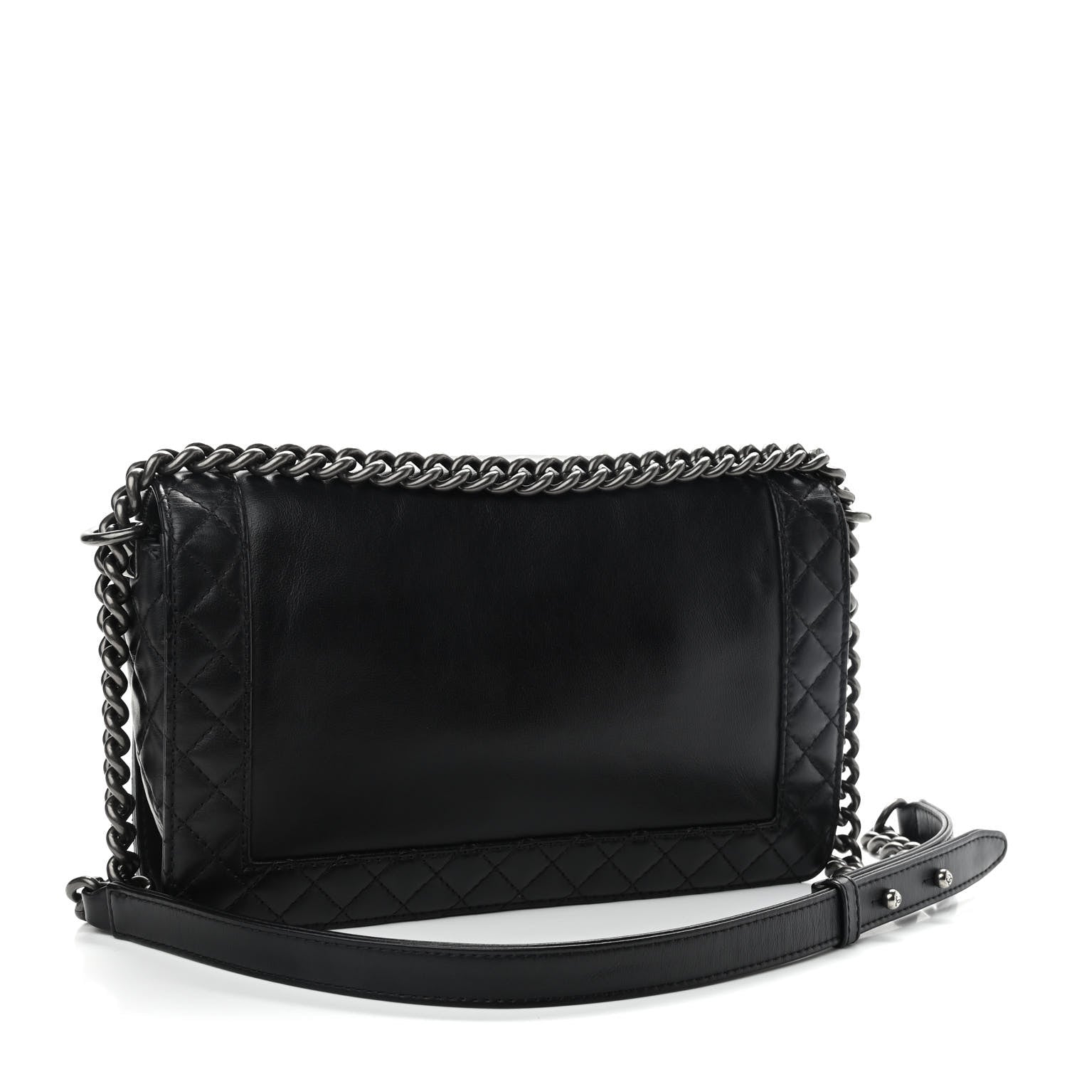 Chanel Calfskin Enchained New Medium Boy Flap Black 3 of 11