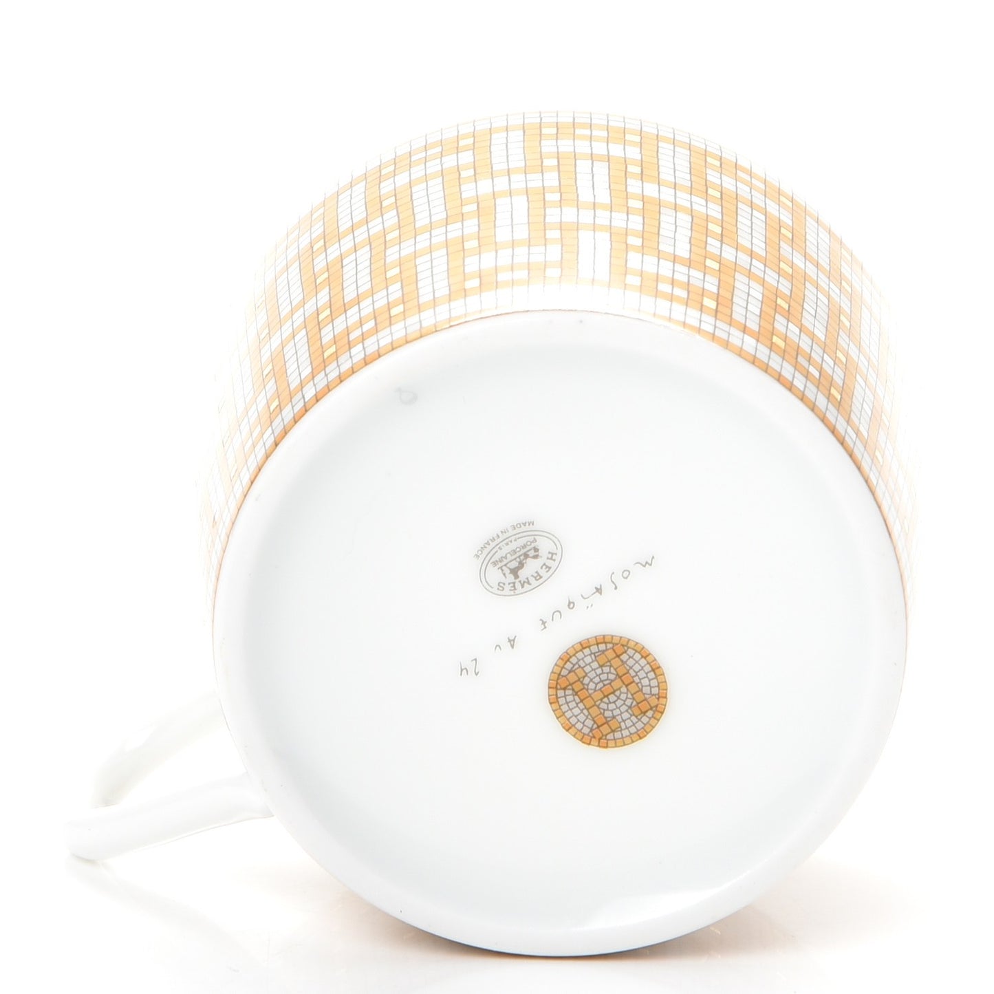 Porcelain Mosaique Au 24 Gold Tea Cup And Saucer Set Of 2