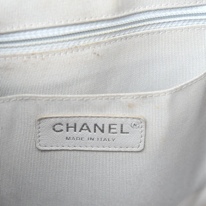 Chanel Iridescent Calfskin Chevron Small Urban Spirit Drawstring Bag Silver 16 of 18