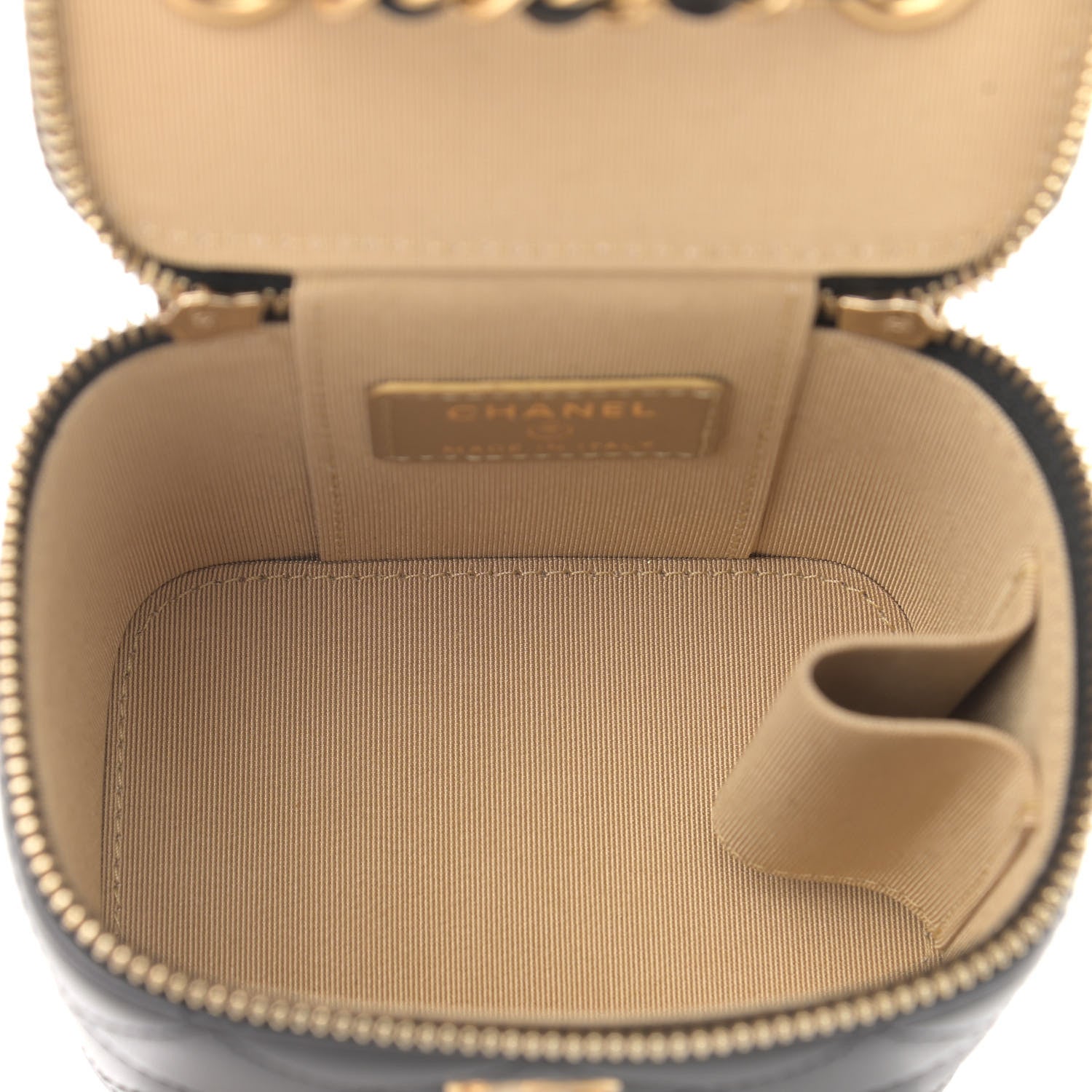 Chanel Lambskin Quilted Mini Pearl Crush Vanity Case With Chain Black 5 of 11