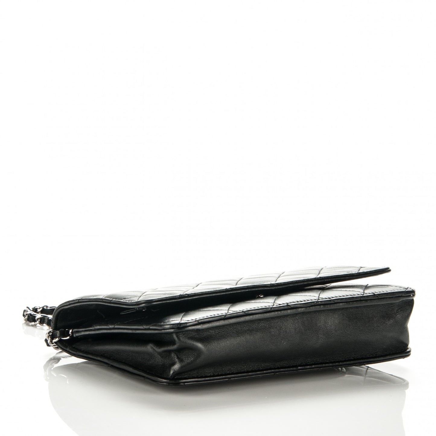 Lambskin Quilted Wallet On Chain WOC Black