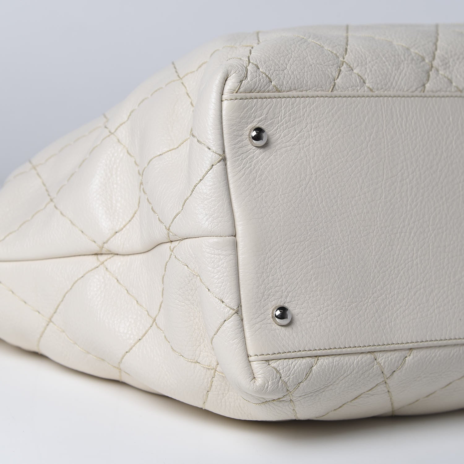 Chanel Glazed Calfskin Large On The Road Tote Ivory 8 of 14