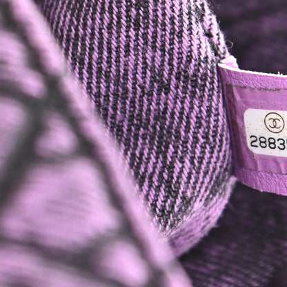 Chanel Washed Denim Quilted Small Denimpression Flap Violet Purple Black 10 of 10