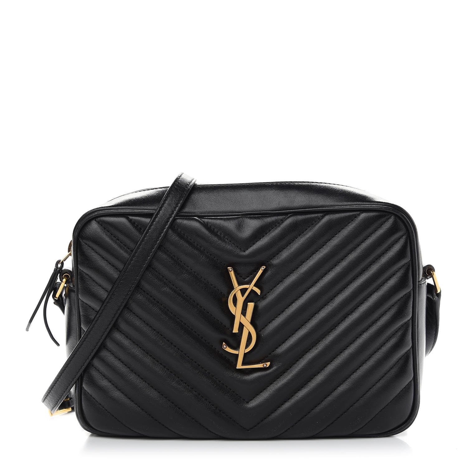 Saint Laurent Calfskin Matelasse Monogram Lou Camera Bag Black 1 of 11