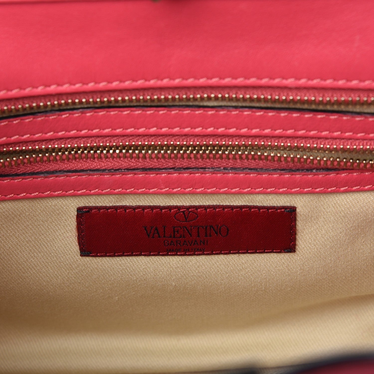 Valentino Garavani Vitello Small Rockstud Double Handle Tote Raspberry 7 of 8
