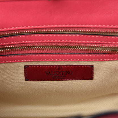 Valentino Garavani Vitello Small Rockstud Double Handle Tote Raspberry 7 of 8