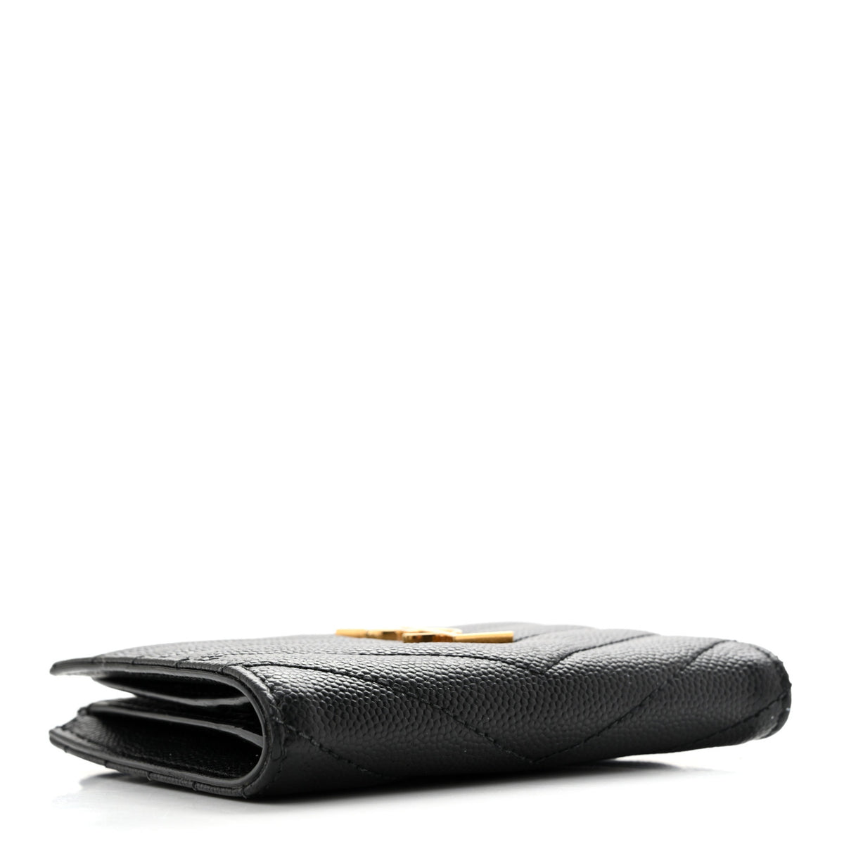 Grain De Poudre Matelasse Chevron Monogram Zipped Card Case Black