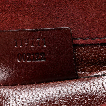 Gucci Suede Studded Horsebit Clutch Bag Burgundy 7 of 10