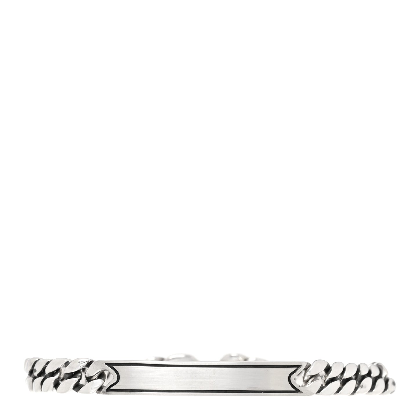 Sterling Silver Micro Curb Chain ID Bracelet