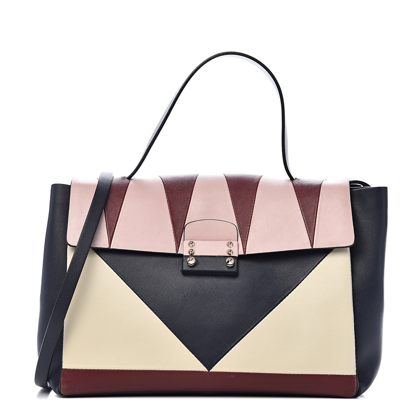 Calfskin Mime Single Handle Bag Multicolor