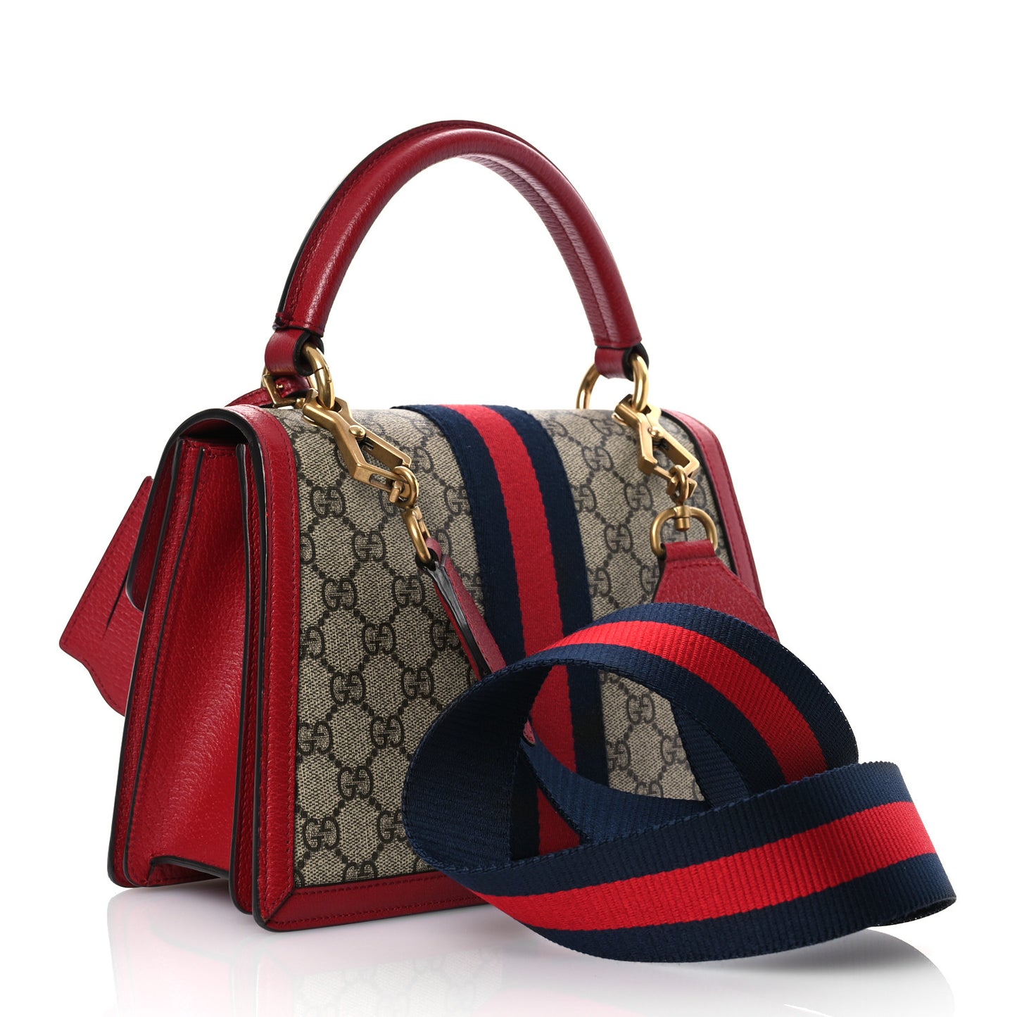 GG Supreme Monogram Small Queen Margaret Top Handle Bag Red