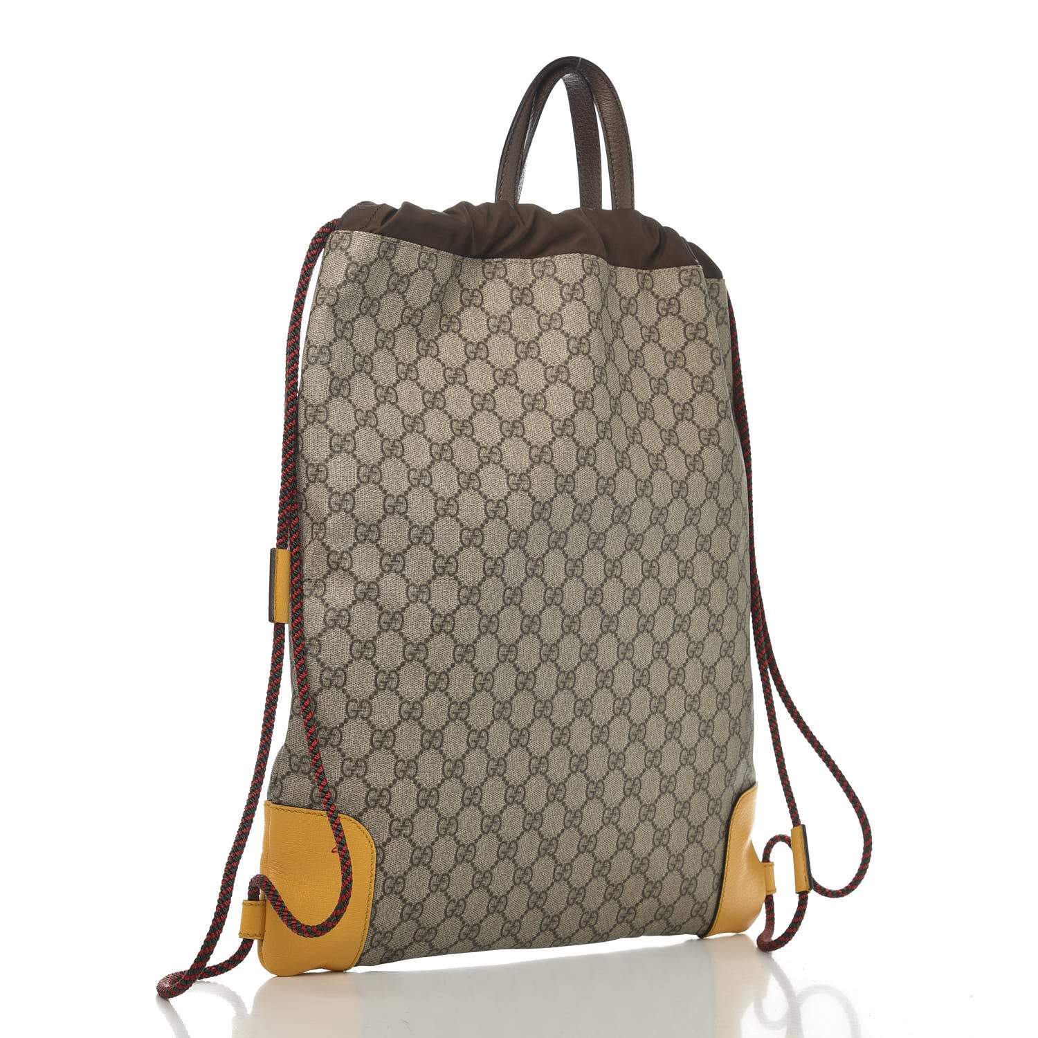 Gucci GG Supreme Monogram Neo Vintage Drawstring Backpack Beige New Acero Crop 2 of 9