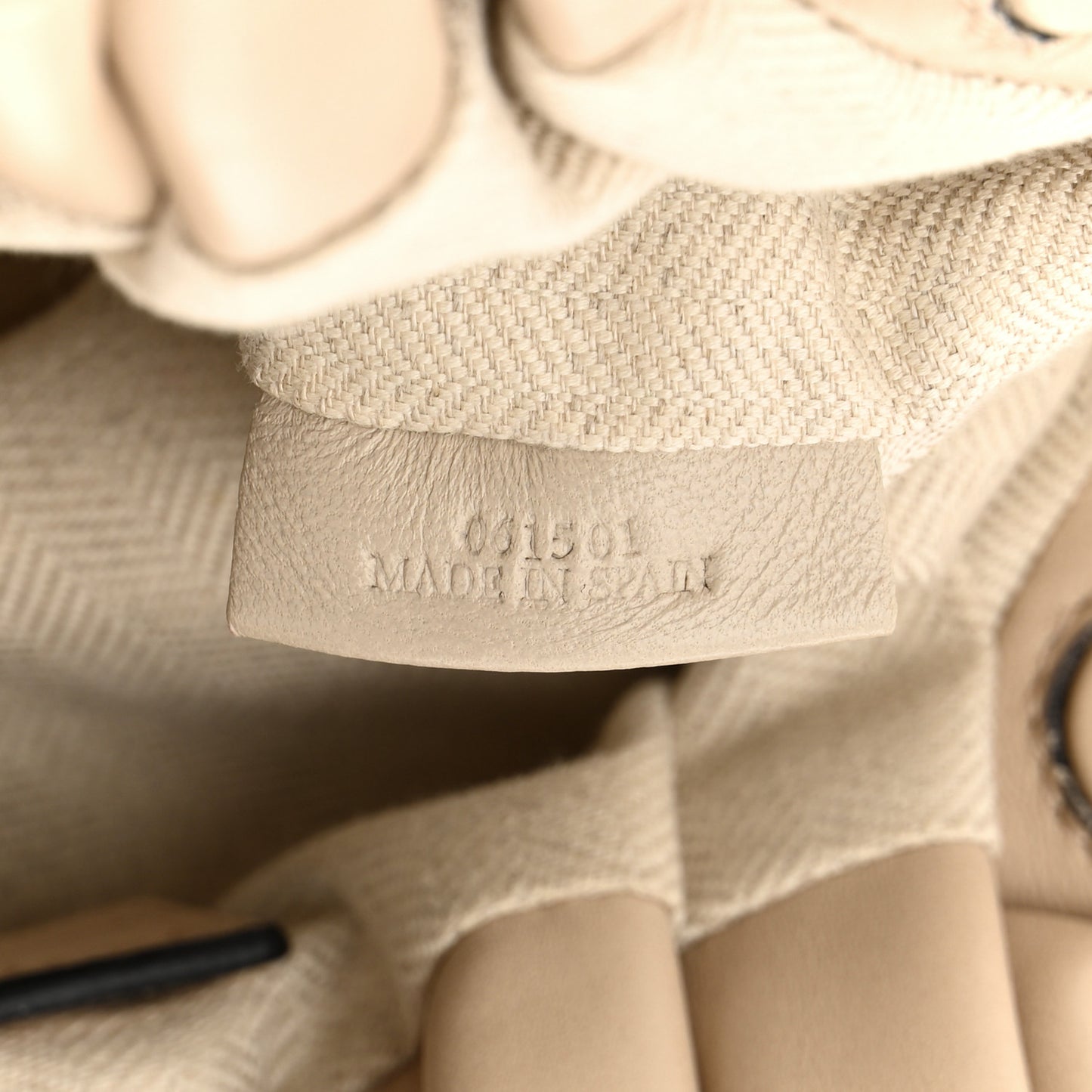 Gathered Lambskin Small Bounce Bag Beige