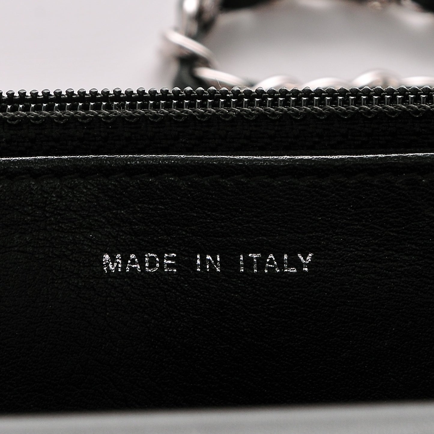 Patent Quilted Brilliant Wallet On Chain WOC Black