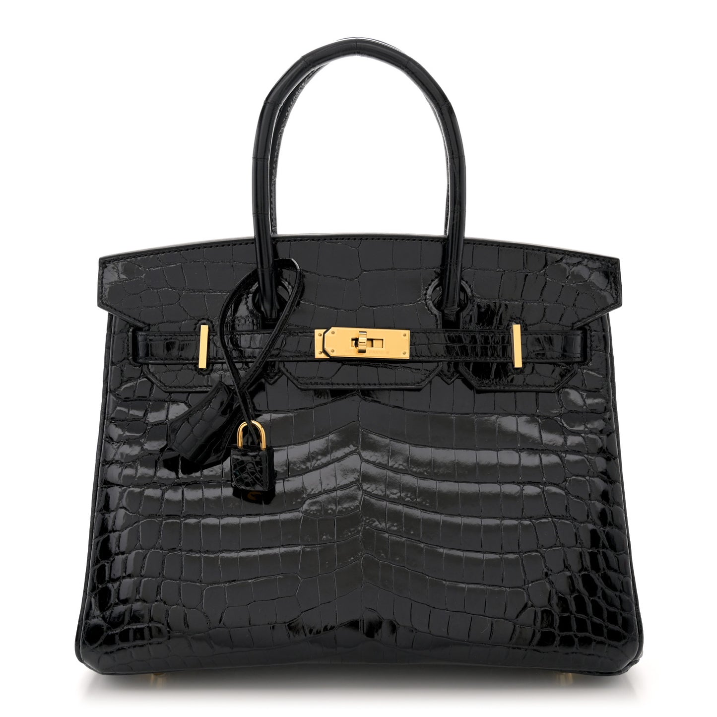 Shiny Niloticus Crocodile Birkin 30 Black