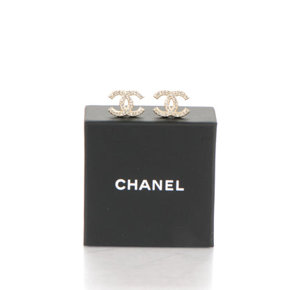 Chanel Crystal CC Earrings Gold 5 of 5