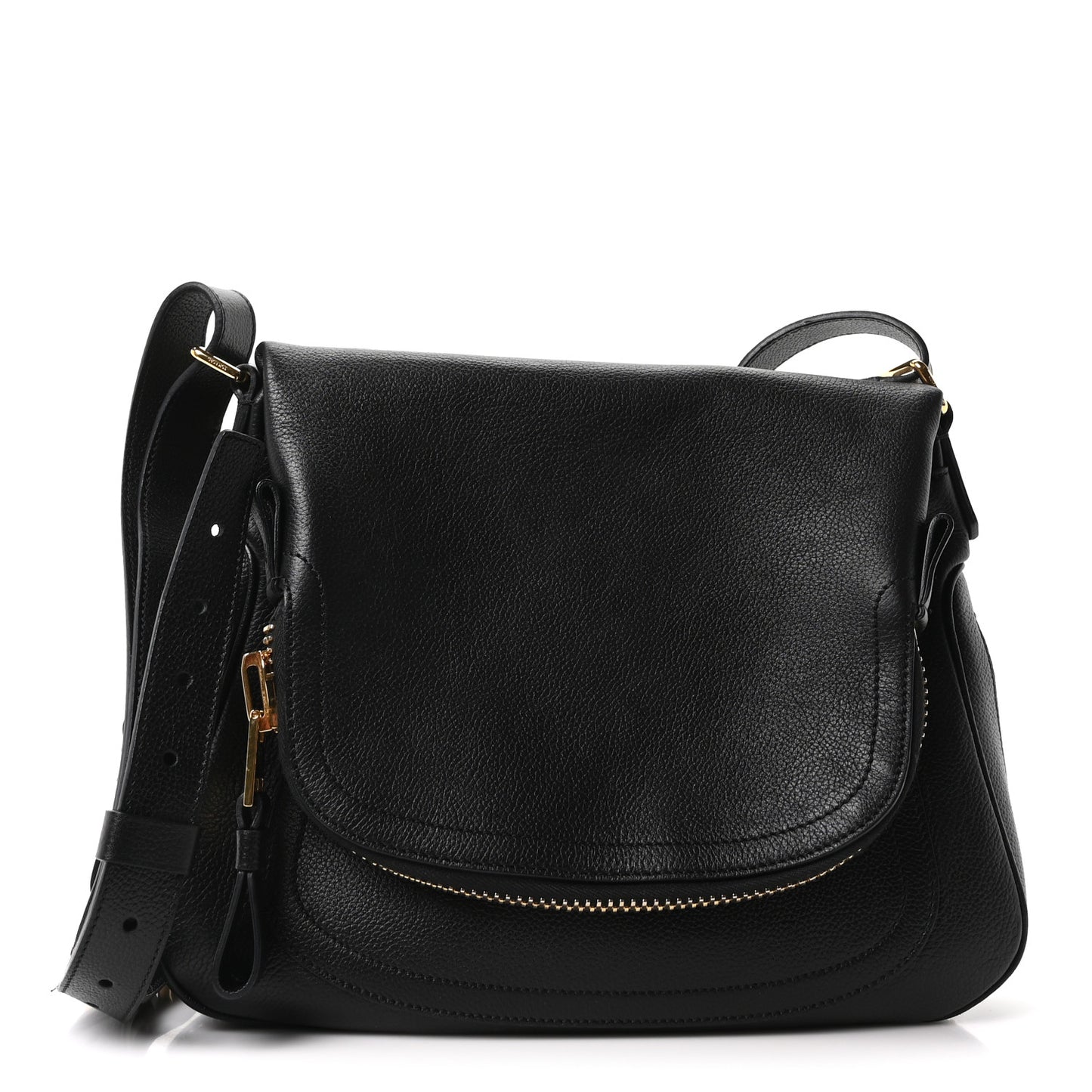 Grained Calfskin Medium Jennifer Crossbody Bag Black