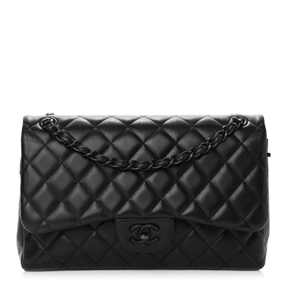 Chanel Lambskin Quilted Jumbo Double Flap So Black 1 of 16