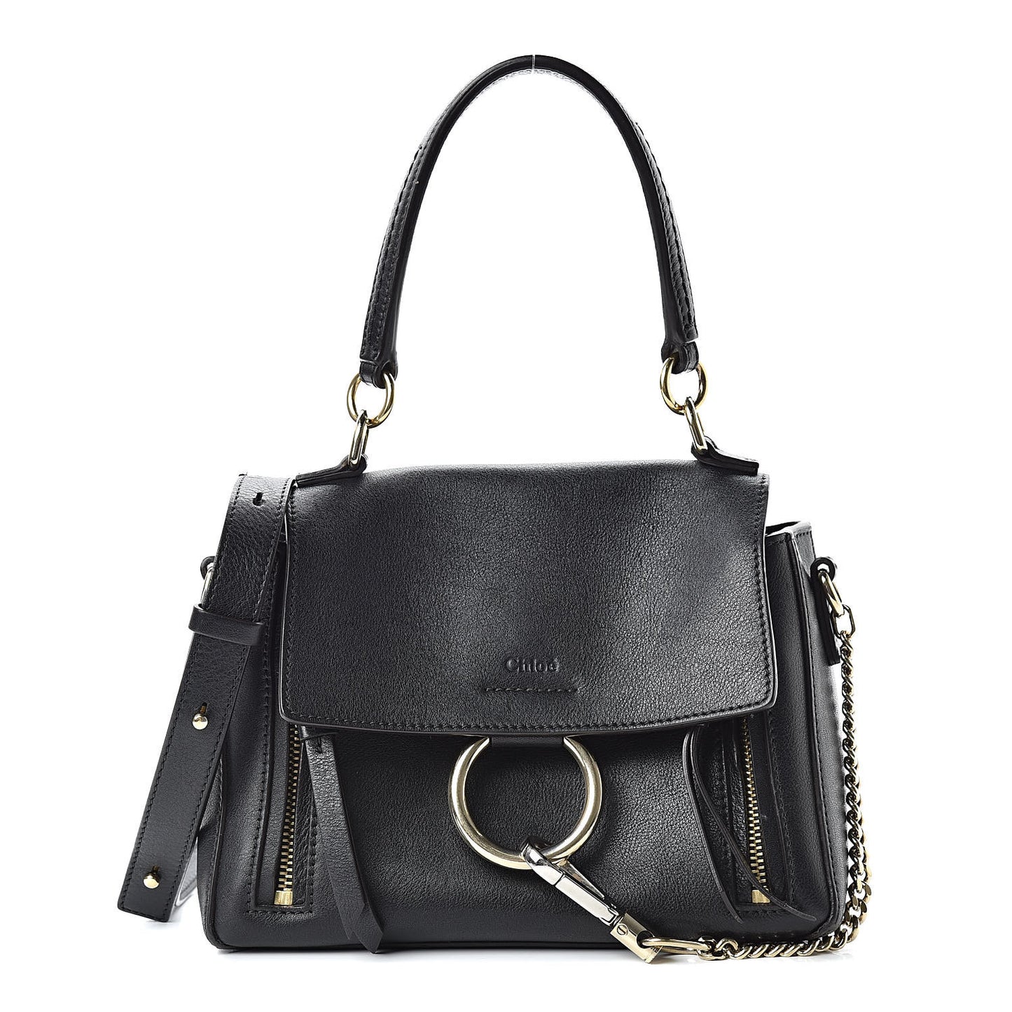 Calfskin Mini Faye Day Shoulder Bag Black