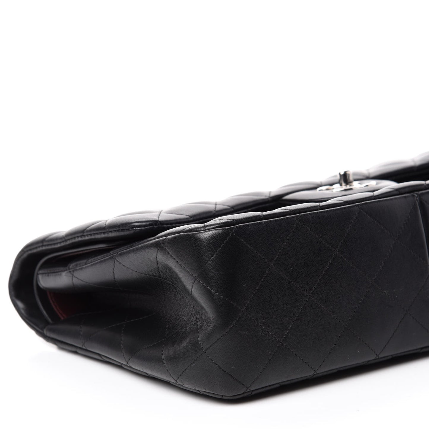 Lambskin Quilted Jumbo Double Flap Black