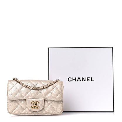Chanel Iridescent Caviar Quilted Extra Mini Flap Beige 14 of 14